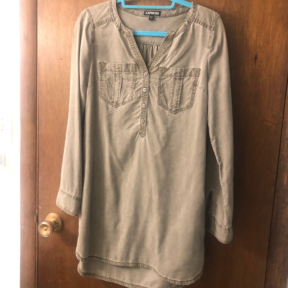 Olive green long sleeve dress